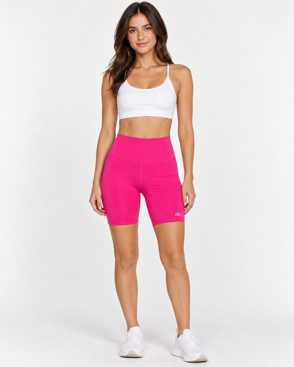 Alo Yoga Women’s XS High Waist Biker Shorts Hot Pink Fuchsia Athletic